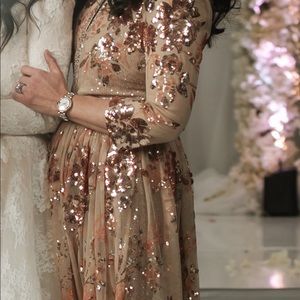 Badgley Mischka Couture ~ Ombre Sequined Shirt Gown